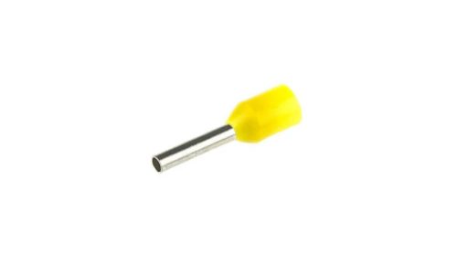 Szigetelt (PA6.6) érvéghüvely, ónozott elektrolitréz, sárga 1mm2, L=12,4mm